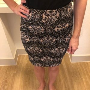 Black and Gold Pencil Skirt